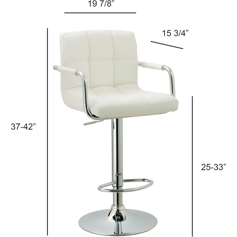 Fauteuil pivotant réglable, tabouret de bar avec base en métal