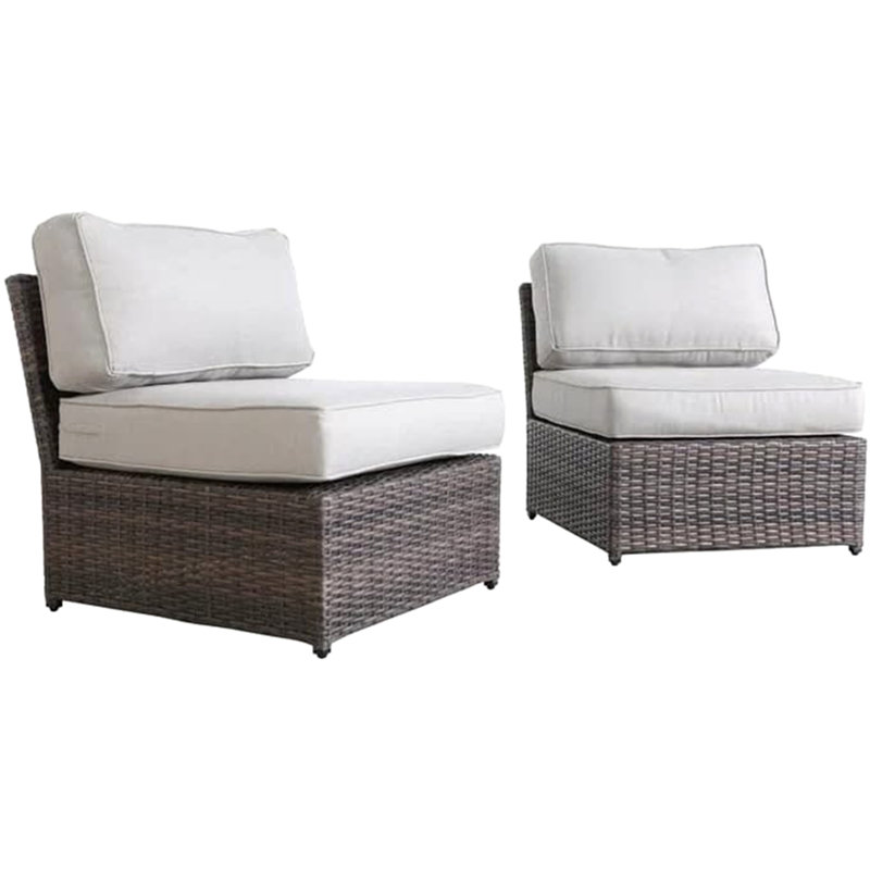 Chaise de patio entièrement assemblée avec coussins, Brun