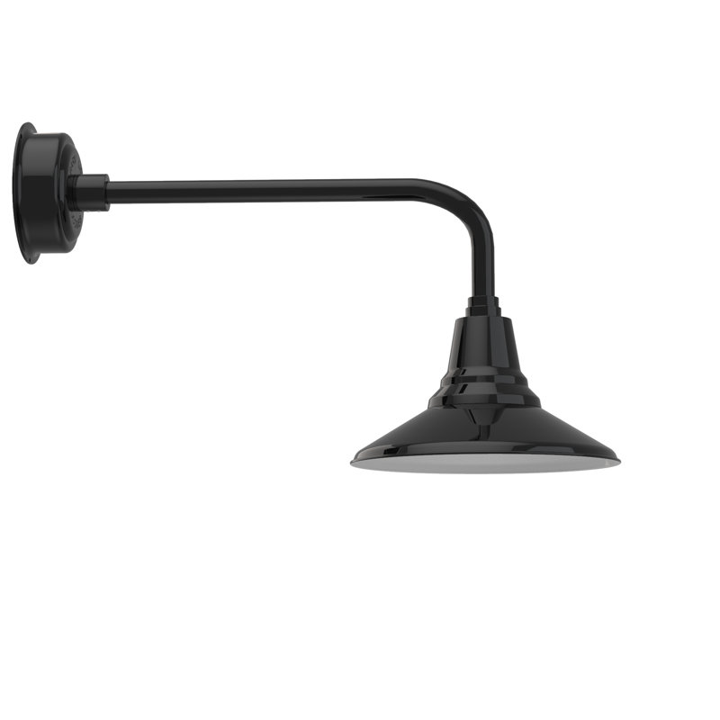 Luminaire de grange d’extérieur Albali, Noir, H 14,42 po x l 12 po x P 32,25 po