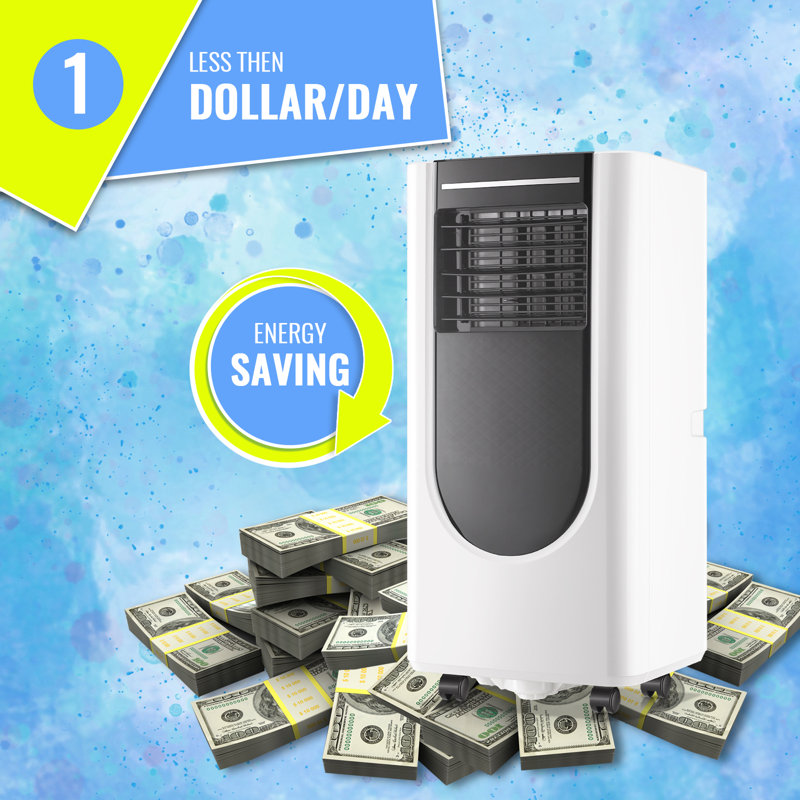 Portable Air Conditioner 8,000 BTU ASHARE(5,000 BTU SACC), Portable AC Cool Rooms up to 250 Sq.Ft, 3-in-1 AC Unit with Remote Control&24H Timer, Window Kit Included