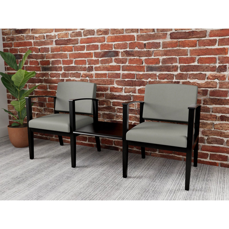 Structure en bois tandem 2 places avec table centrale Amherst, Noir, Patriot Plus