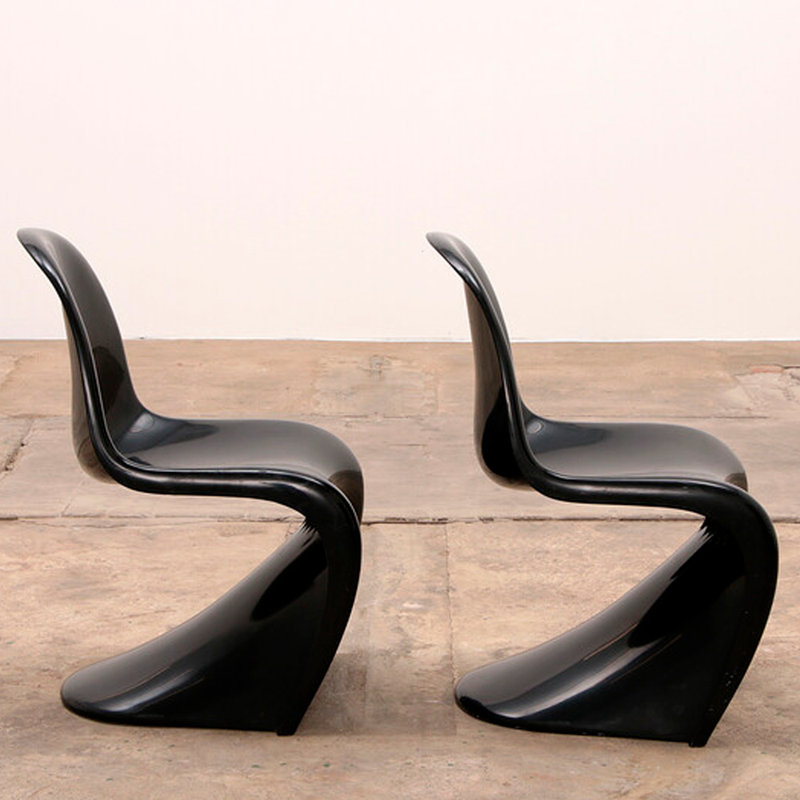 Penton Stacking Side Glossy Dining Chair, Black