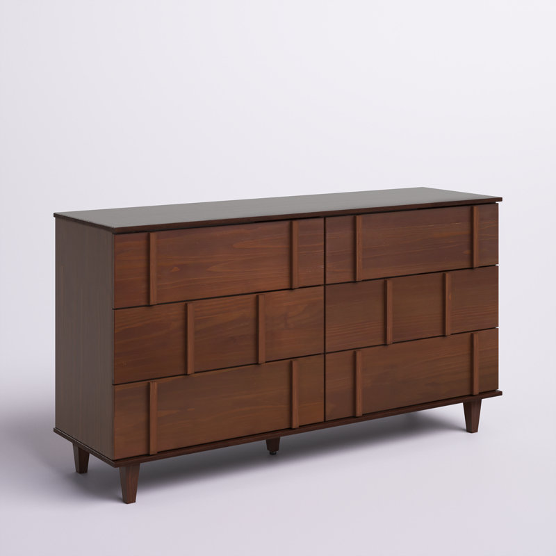 Lark Manor Aleyana Solid Wood 6-Drawer Double Dresser & Reviews | Wayfair