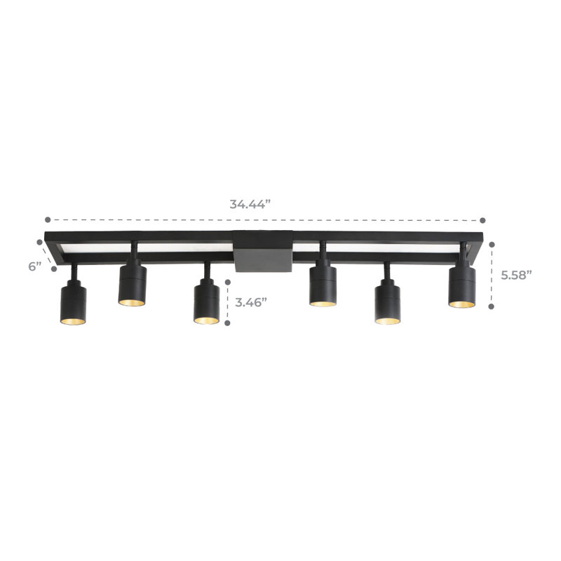 Vidalite 35" 6 - Light LED Integrated, Square Tracklight Kit, Matte Black