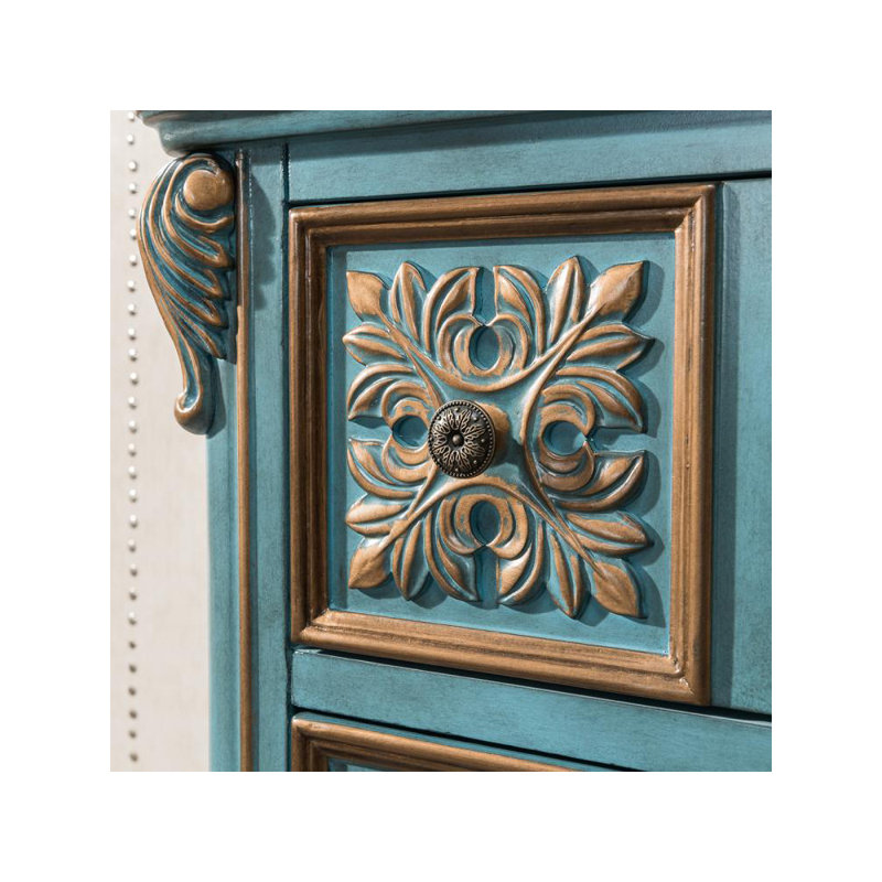Commode d'appoint de style rétro américain, Bleu