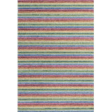 Surrey Stripe Hand-Tufted Plush Wool Rug High-Low Rainbow Multicolor