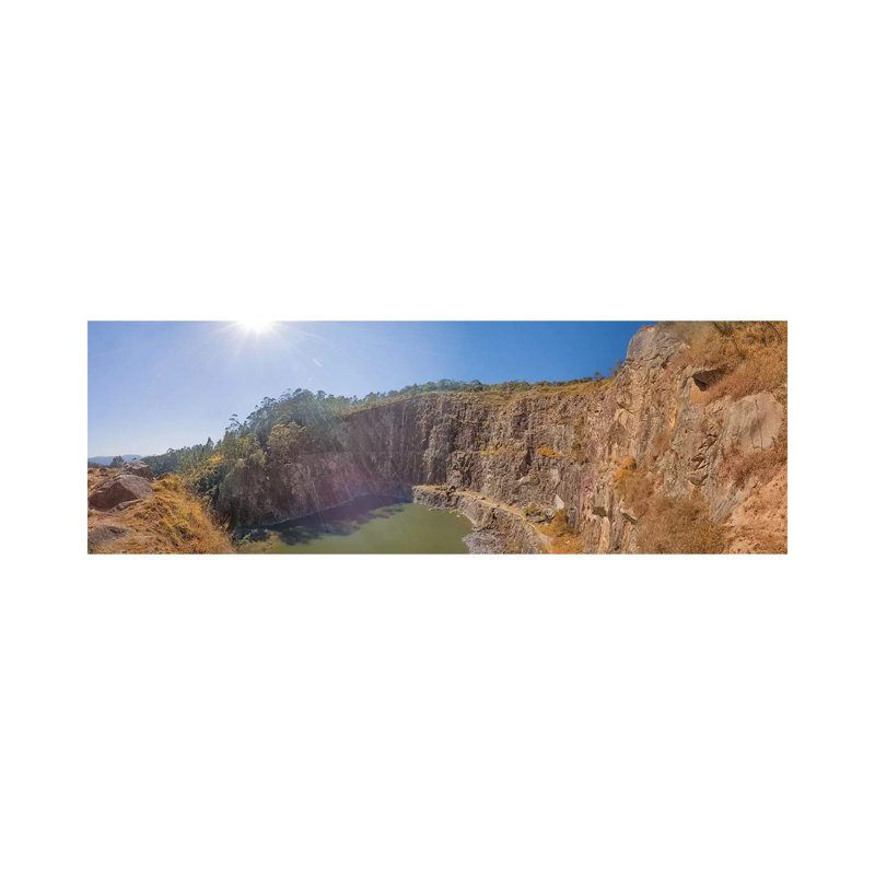 Mountain Landscape With Lake And Blue Sky by Glauco Meneghelli - Wrapped Canvas Panoramic Print, 152.4 cm H x 50.8 cm W