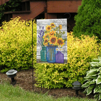 Rustic Sunflowers Summer Garden Flag