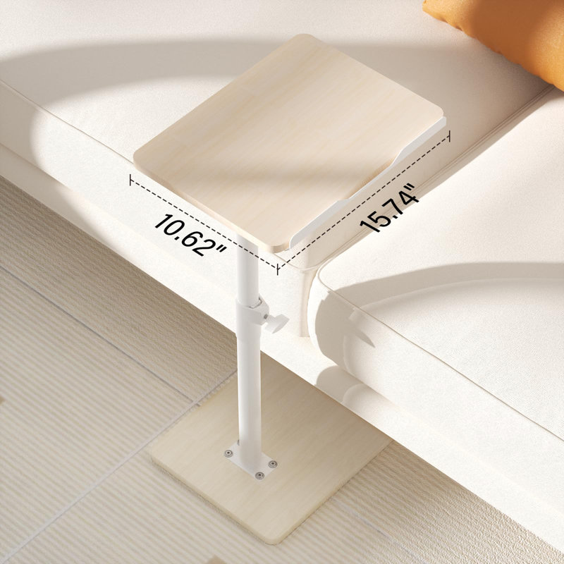 Sofa Armrest Tray Table For Couch, 360° Swivel Height Adjustable End For Small Spaces, Snack Side Table,Angle Adjustabl, Fair