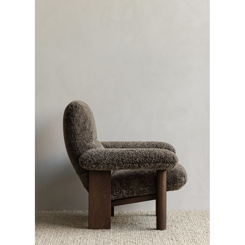 Brasilia Lounge Chair, Sheepskin Root, Walnut