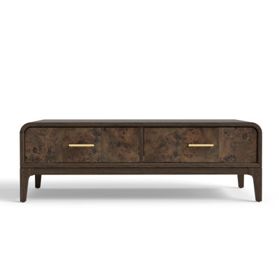Sixto 52" Burl Wood Coffee Table with Storage