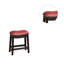 Tabouret en tissu d'ameublement en polyuréthane bourgogne, ensemble de 2