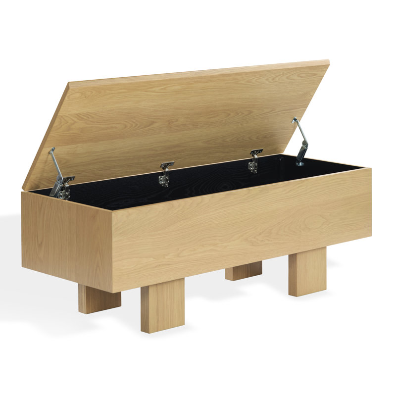 Banc de rangement en bois Olavi Sherianya, Naturel