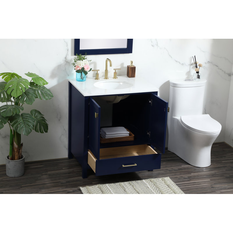 Ensemble de meuble-lavabo simple 30 po, Bleu