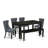 6 Piece Kitchen Table & Chairs Set Consists of a Dining Table and 4 Polyester Fabric Padded Chairs with a Bench, Black-91898302