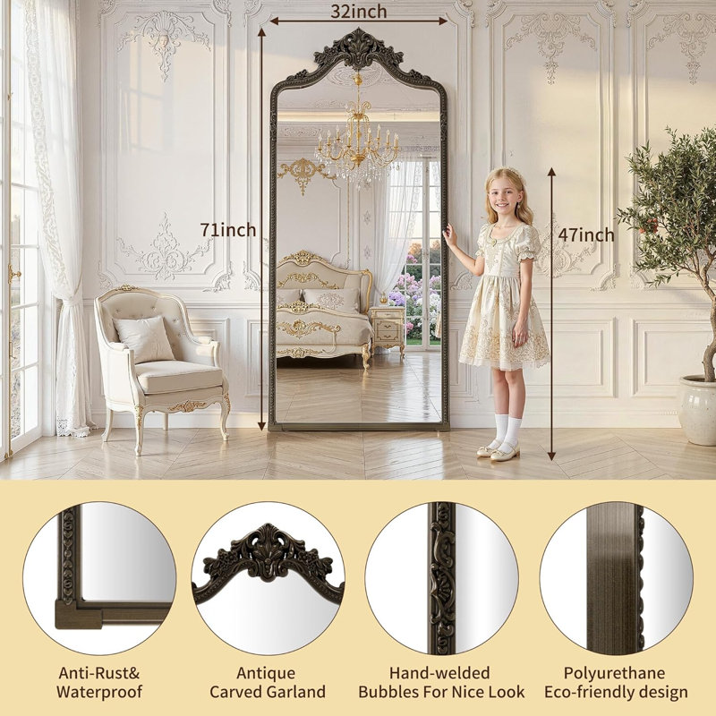 Miroir pleine longueur 71 po x 32 po avec support