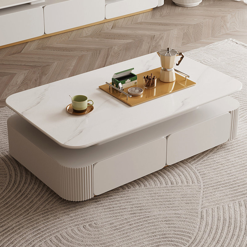 Table de thé crème, H 16,93 po x L 47,24 po x l 27,56 po