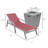 Outdoor Aluminum Chaise Lounge Armchair with Fire Pit Side Table-88151445