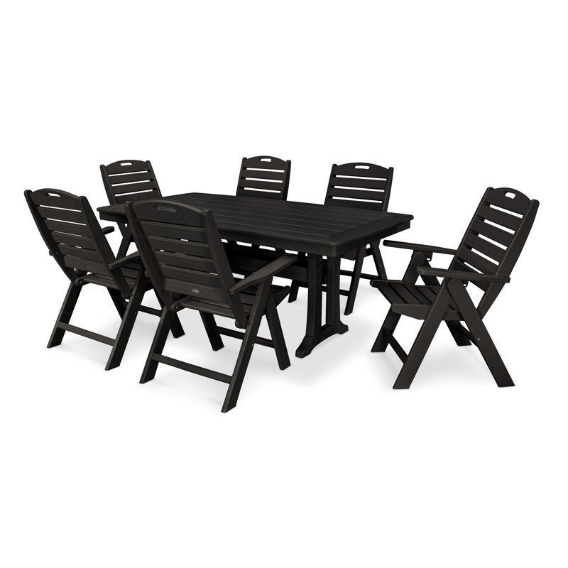 Ensemble de salle à manger 7 pièces Nautical, Noir