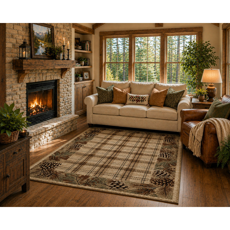 Cargin Plaid Indoor Rug, Rectangle 5'3" x 7'3"