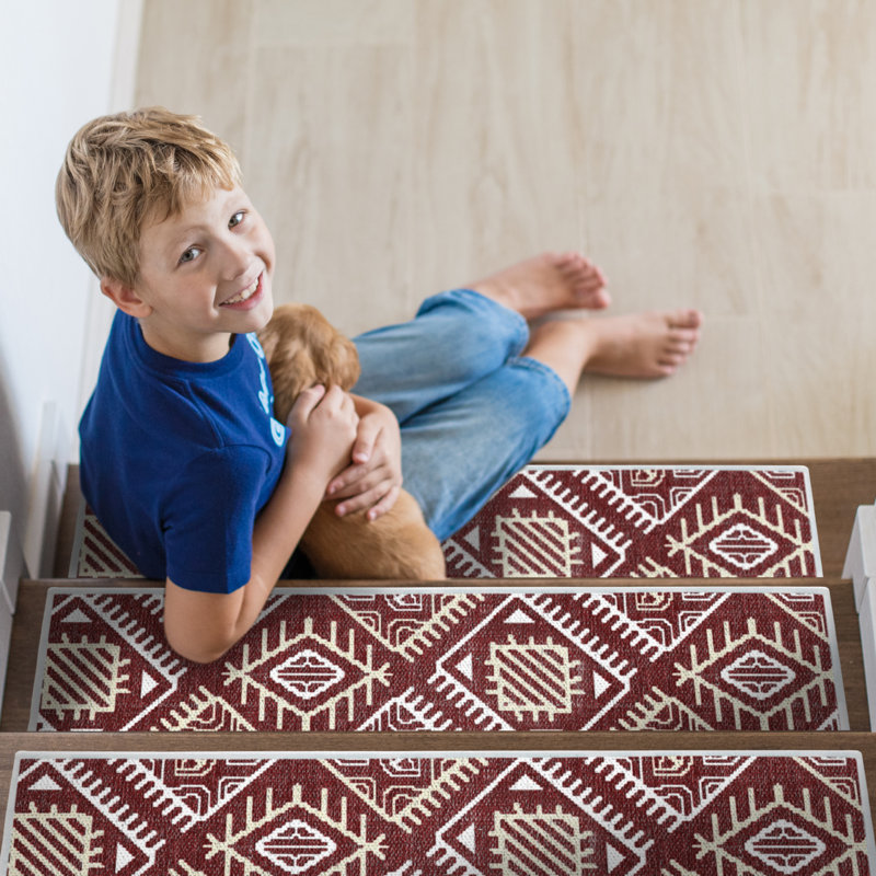 Monument Design Non -Slip Indoor 9" x 28" Stair Tread - 70 % Cotton, Marron