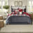 Warm 7 Piece Bedding Sets, Polyester Cal King Red Farmhouse Home