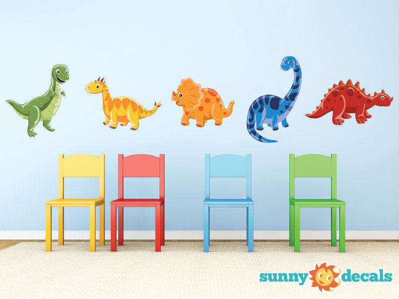 Décalcomanie murale en tissu adorable dinosaur