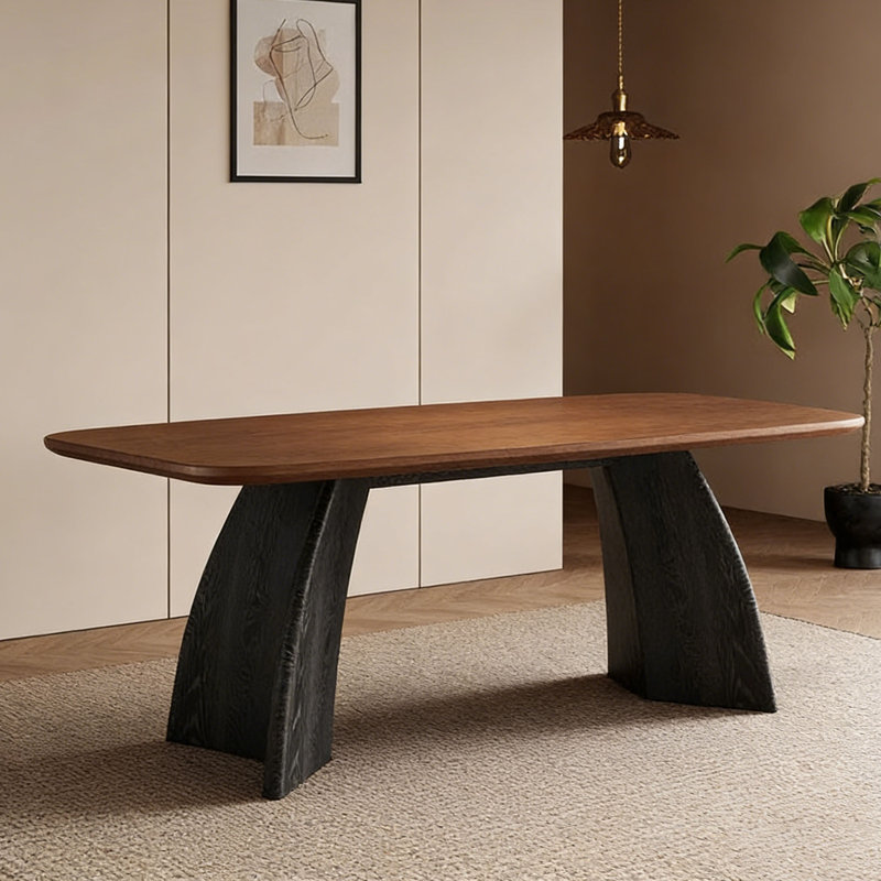 Table rectangulaire Mid-Century en noyer épais, H 29,5 po x L 63 po x l 35,4 po