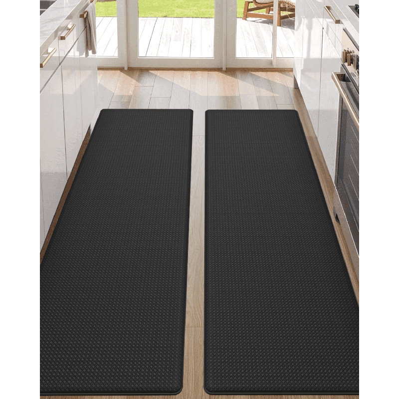 Tapis de cuisine antidérapant Dionisios, Noir, Tapis de couloir 17 po x 59 po et 17 po x 59 po