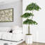 Olivier artificiel noir de 1,83 m (6 pi), plante de 180 cm (70,87 po) avec 3 troncs et 1260 feuilles, pot blanc de 26,5 cm (10,43 po) avec mousse, faux olivier pour la décoration du salon, de la maison, du bureau ou de l'hôtel