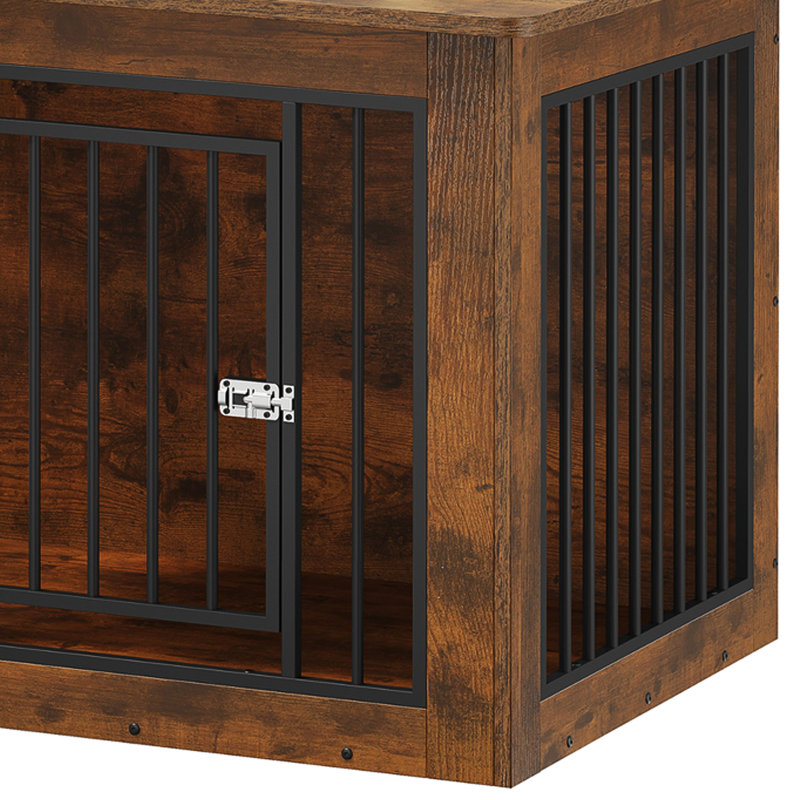 Caisse en bois pour chien, Brun, H 26,8 po x l 38,2 po x P 24 po