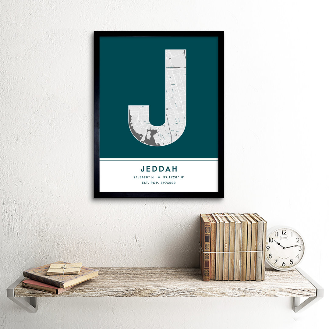 Jeddah Saudi Arabia City Map - Single Picture Frame Typography