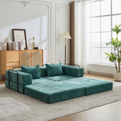 Convertible Floor Sofa Bed with Fixed-Shape Frame
