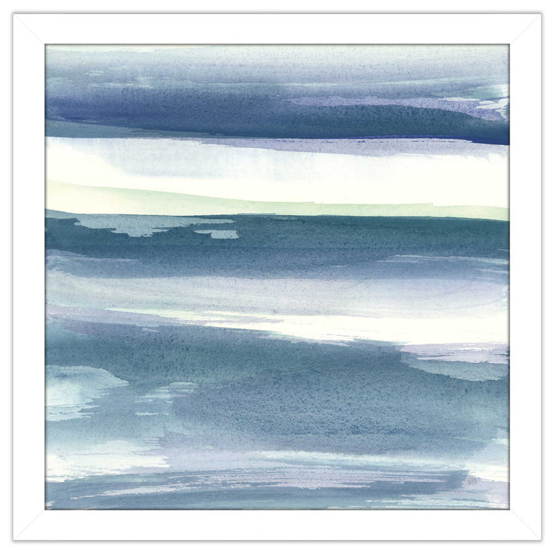 " Mint Dawn I ", 21.5" H x 21.5" W x 0.75" D, White Framed