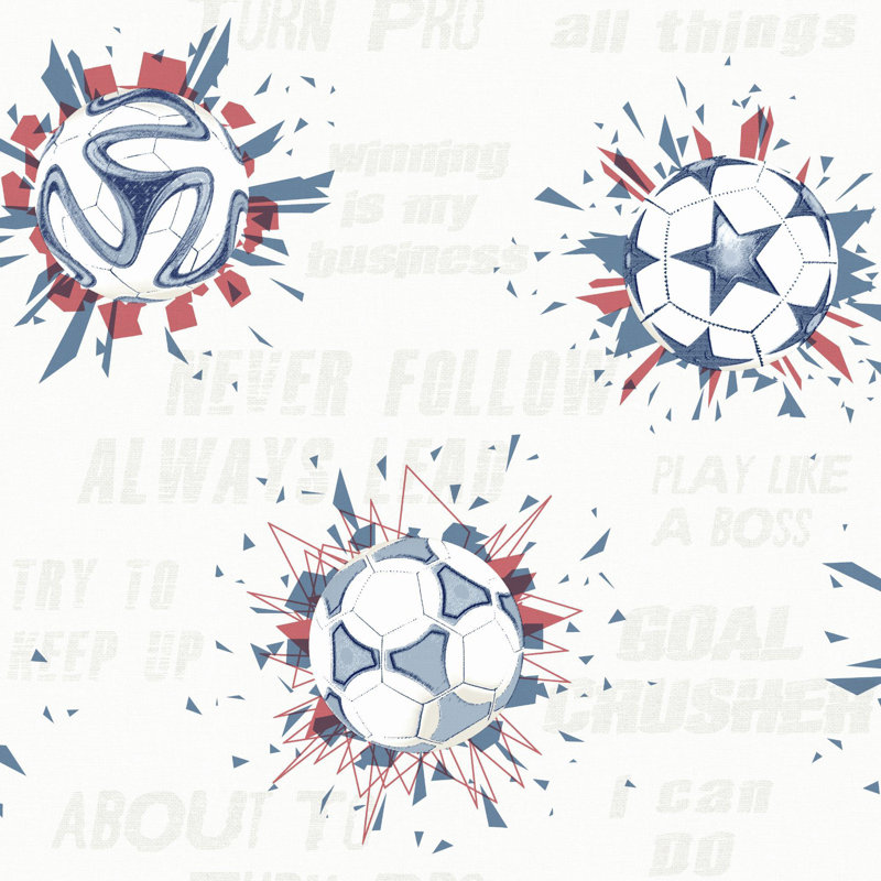 Rouleau de papier peint l 33 pi x l 20,5 po foot ball explosion, Rouge