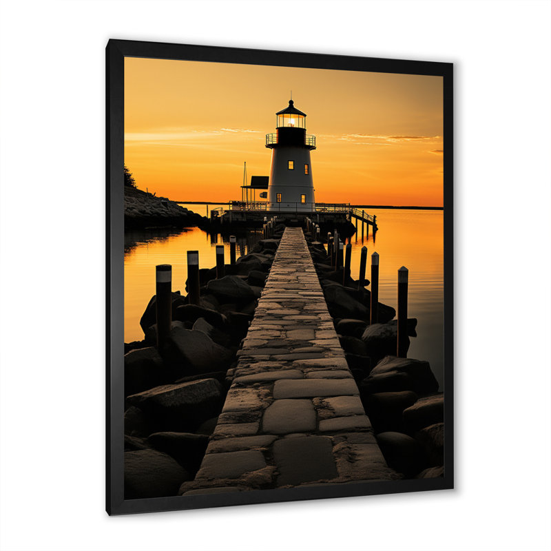Port Maritime Solace II - Imprimé, Cadre photo noir, H 44 po x l 34 po x P 1,5 po