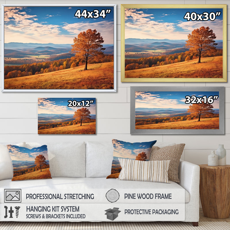 Harmony on Virginia Shenandoah Valley sur impression sur toile, Cadre photo noir, H 24 po x l 32 po x P 1 po