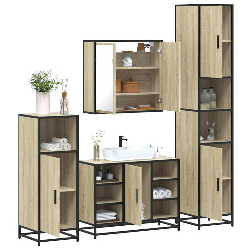 Alyzia Bathroom Furniture Suite, Light Wood