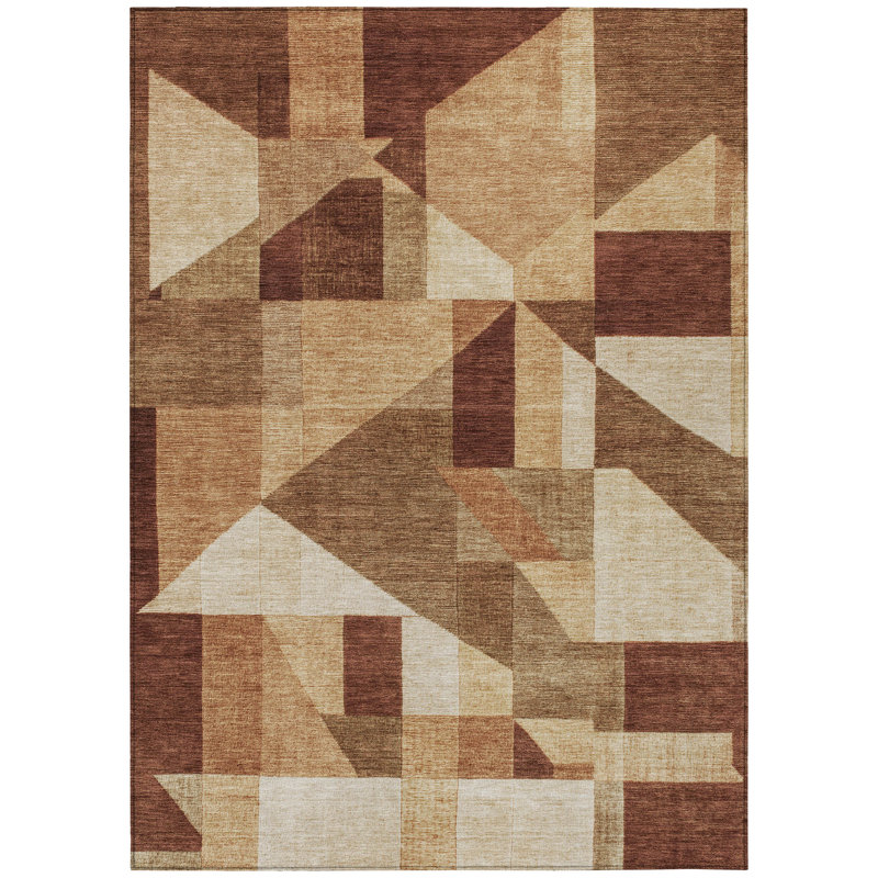 Machine Washable Indoor/Outdoor Jadiel ACN2365 Geometric Rug, Rectangle 8' x 10'