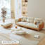 Coussin beige modulaire en similicuir