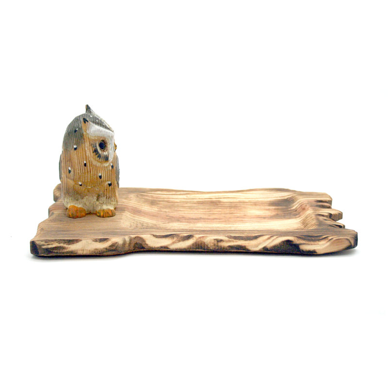 Assiette décorative brune en bois Dahill