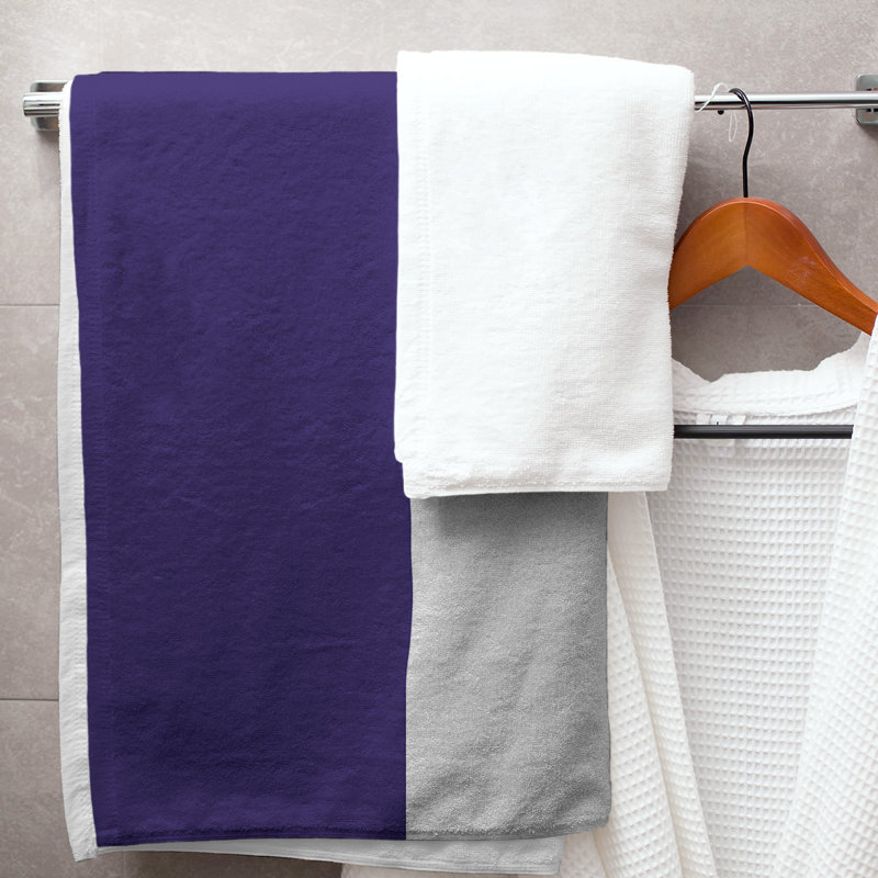 Bath Towel, Light Violet/White/Black