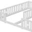 Solid Wood Montessori Floor Bed With Star Guardrails, For Two 90X200cm European Single Beds, Twin Kids Playpen Bed-1043551372-1043616444