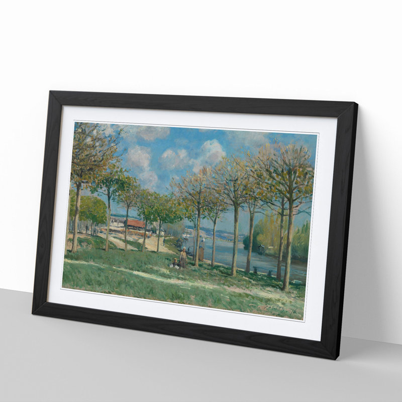 View of Marly from Coeur-Volant by Alfred Sisley - Picture Frame Painting, 27cm H x 36cm W x 2cm D, Black