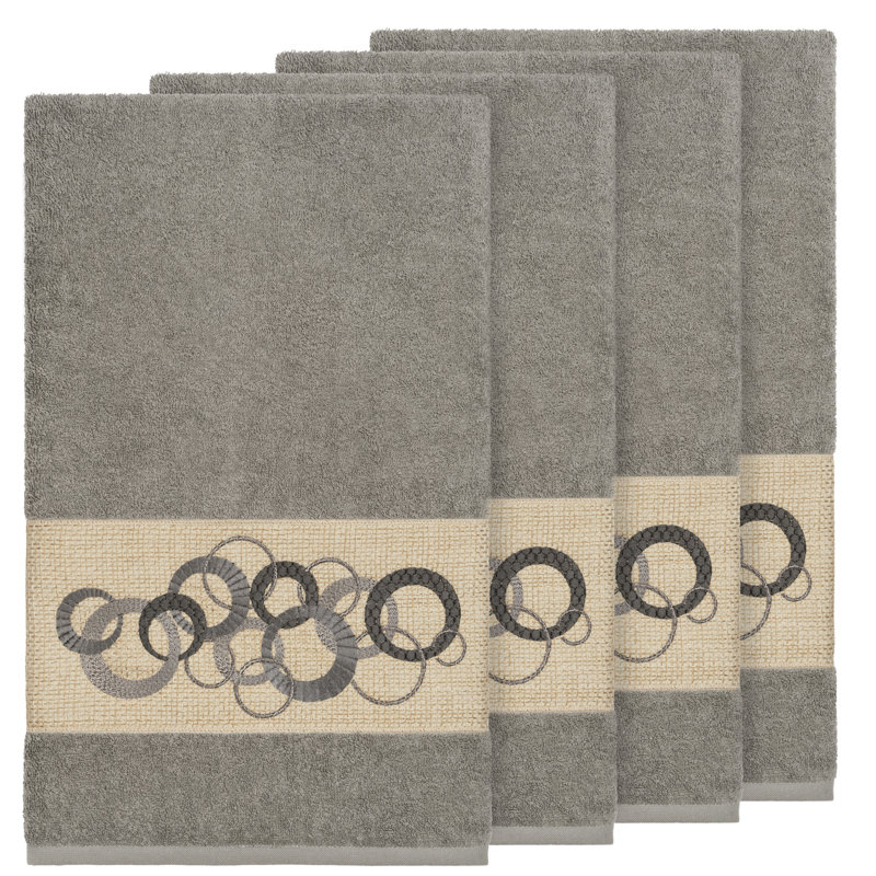 Annabelle Turkish Cotton Midweight Bath Towel, Dark Gray