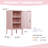 Metal Locker End Table - Modern Minimalist Side Table with 2 Adjustable Shelves, Anti-Tilt Design - Multi-Functional Storage Cabinet for Living Room & Bedroom (27.55" H x 13.78" W x 14.96" D)