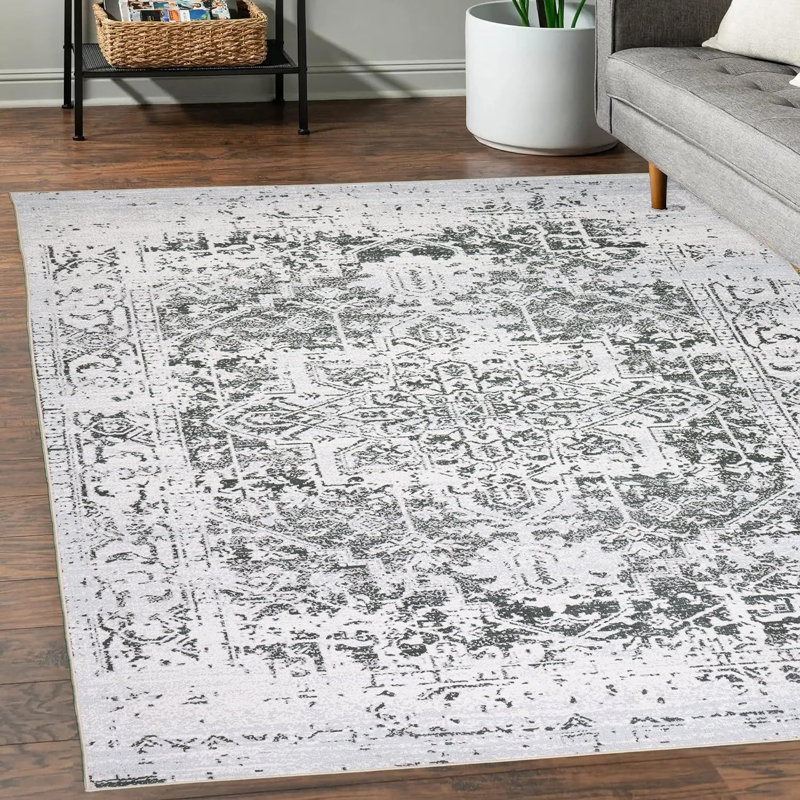 Jasim Washable Abstract Indoor Rug, Rectangle 4' x 6'