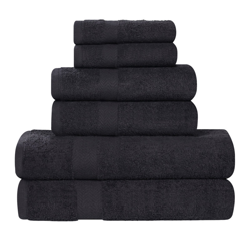 Ensemble de serviettes 6 pièces Franklin, Noir, 6 Pieces Towel Set