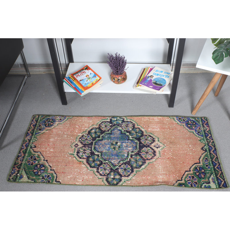 Small Bohemian Style Turkish Oushak Rug Perfect as Accent Carpet for Entryway Home Decor