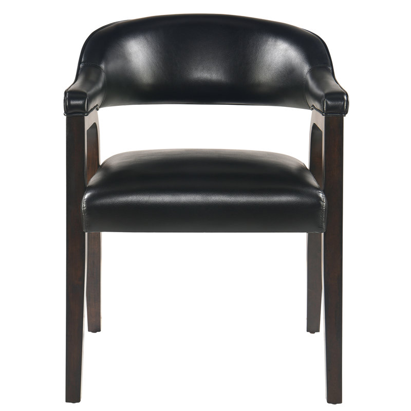 Color Arm Barrel Dining Chair, Black